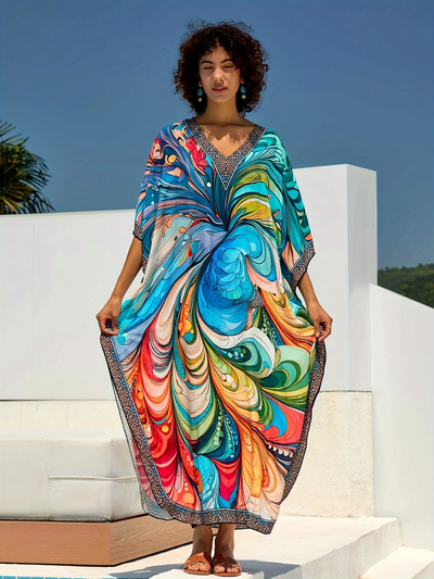 Ocean Swirl Maxi Dress