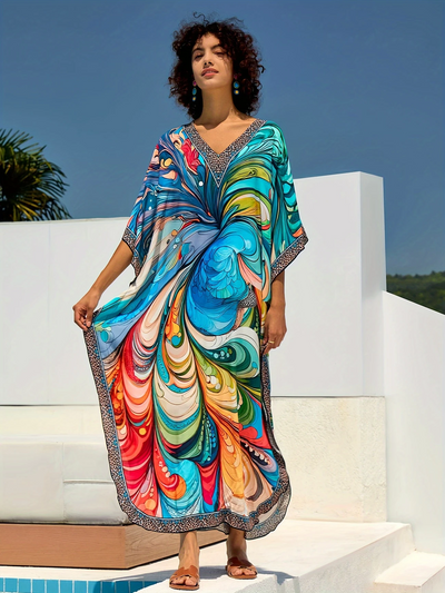 Ocean Swirl Maxi Dress