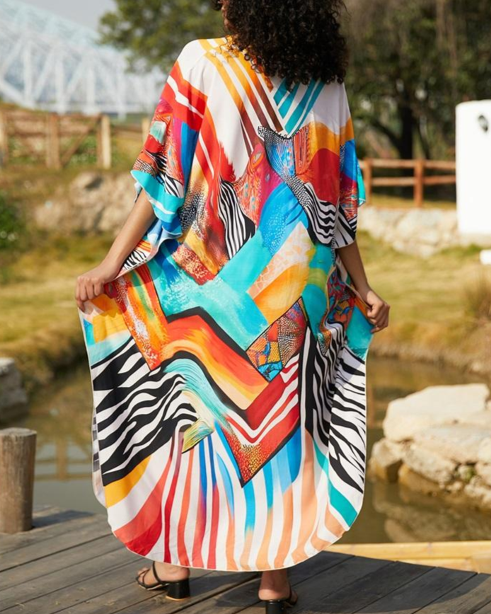 Tropical Zebra Caftan