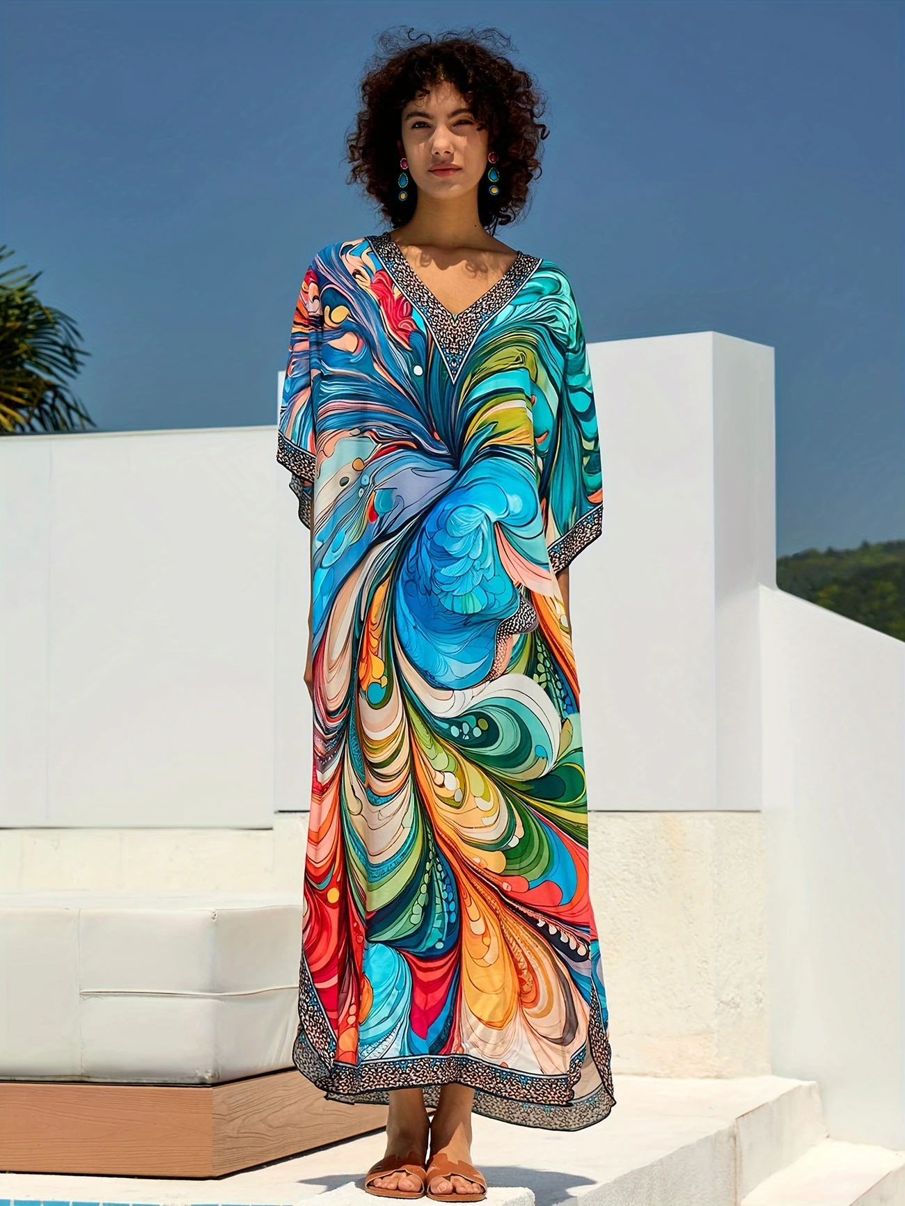 Ocean Swirl Maxi Dress