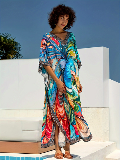 Ocean Swirl Maxi Dress