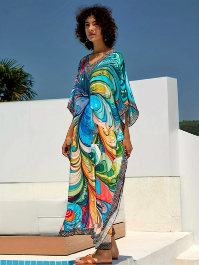 Ocean Swirl Maxi Dress