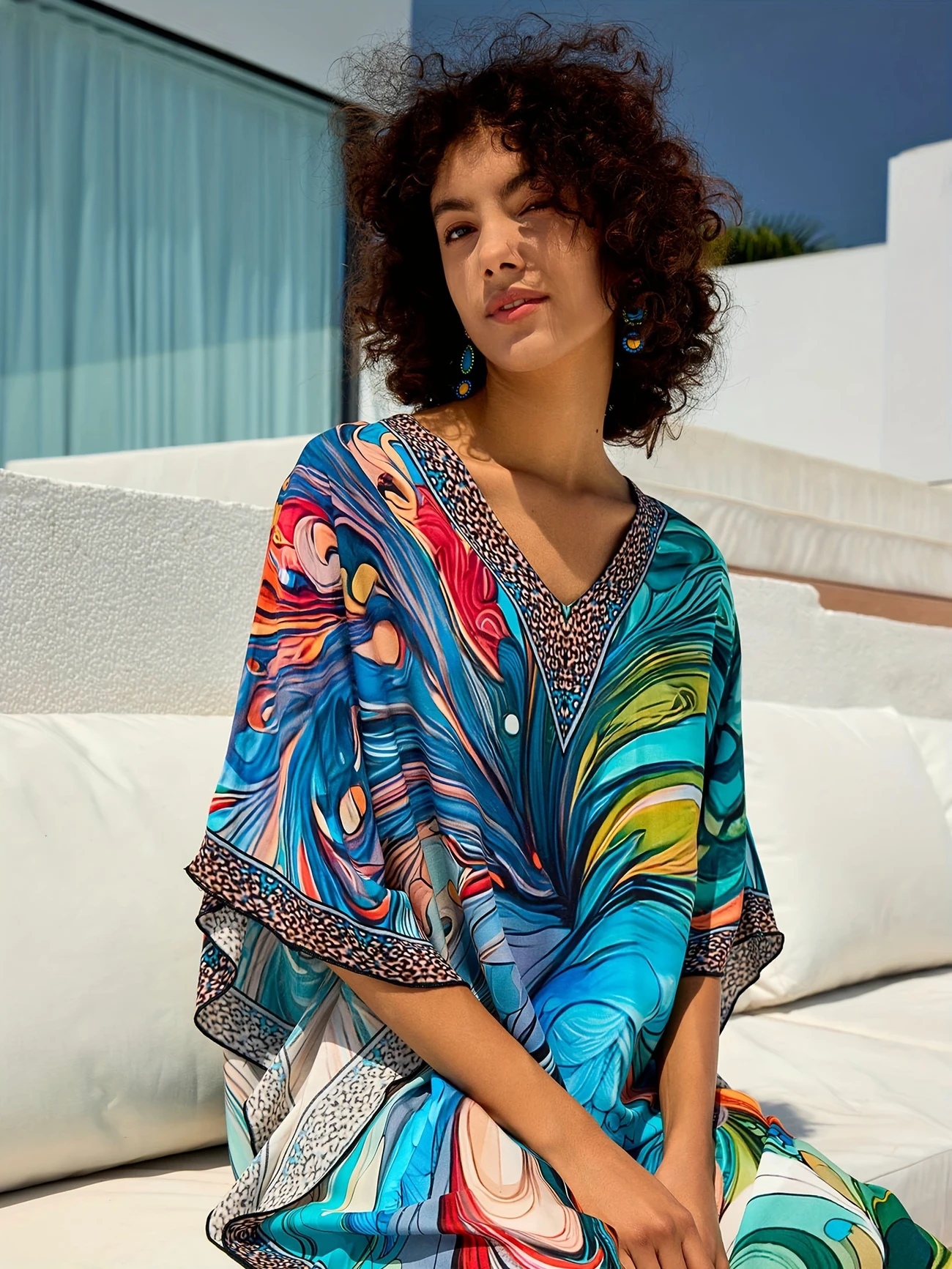 Ocean Swirl Maxi Dress