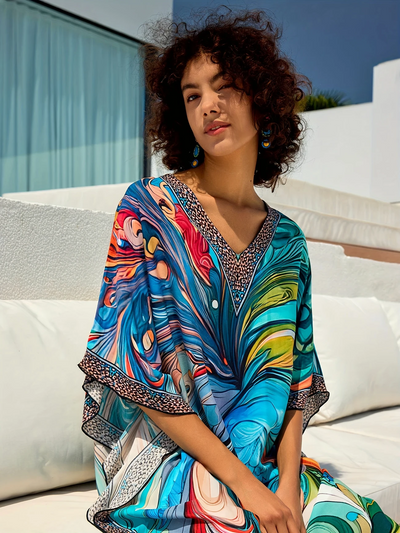 Ocean Swirl Maxi Dress