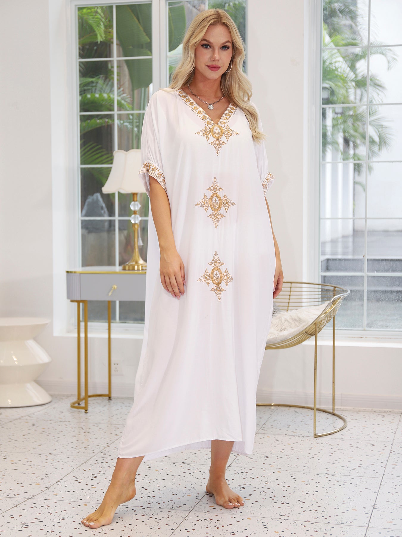Elegant White Kaftan