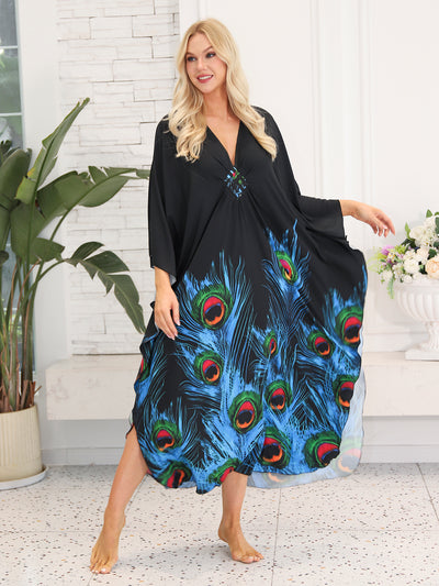 Midnight Peacock Kaftan