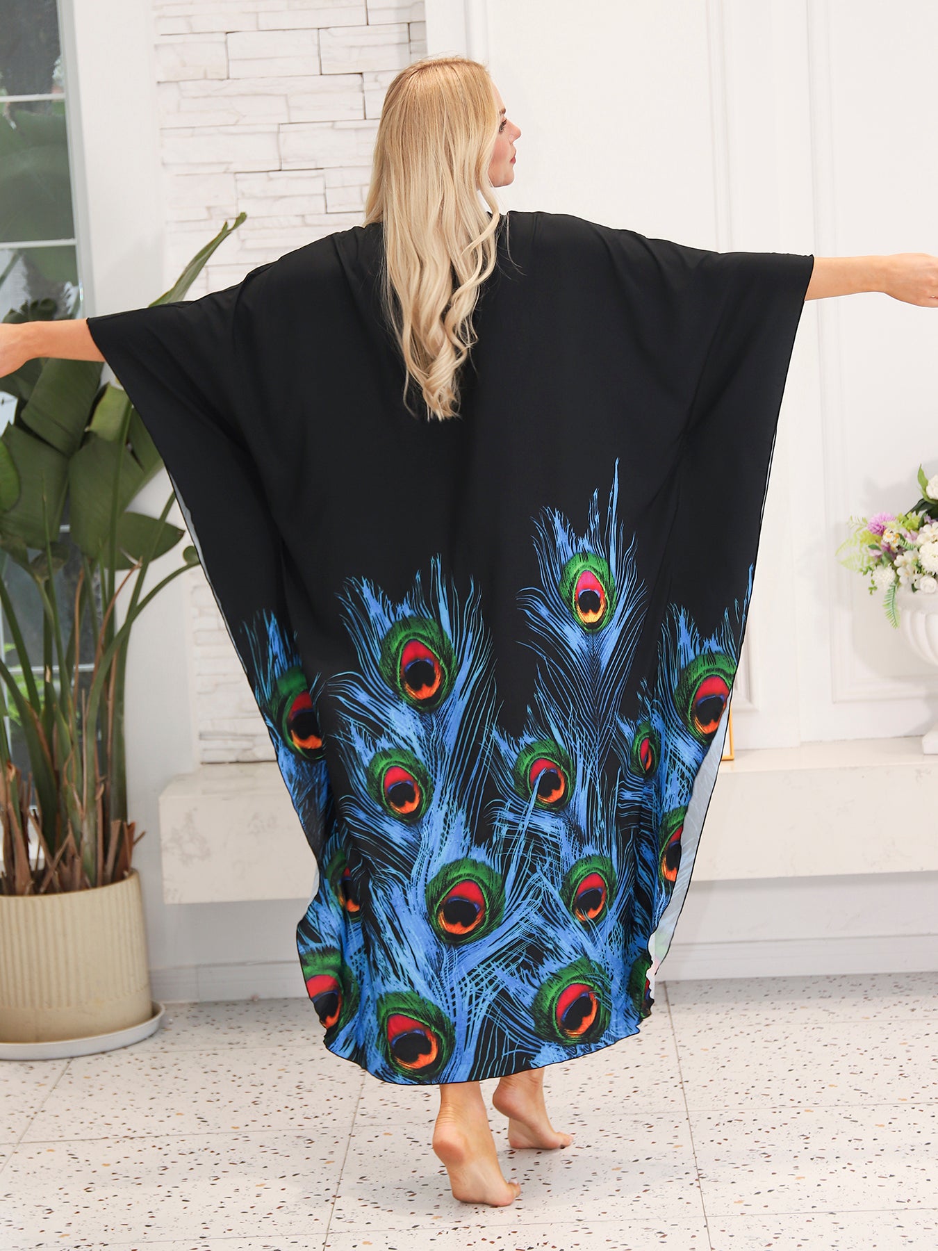 Midnight Peacock Kaftan