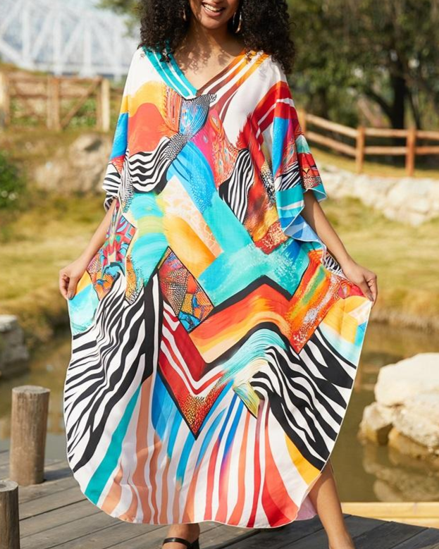 Tropical Zebra Caftan