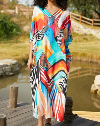 Tropical Zebra Caftan
